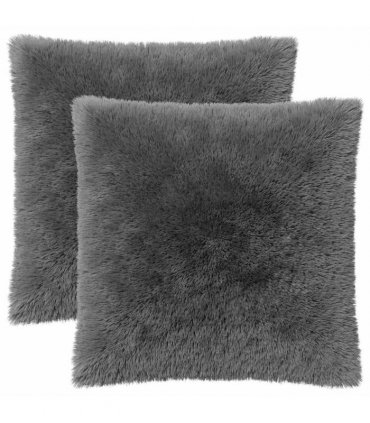 vidaXL Cushion Cover 2 pcs HEERLEN Light Grey 60 x 60 cm PV Fleece