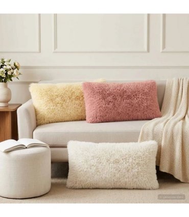 vidaXL Cushion Cover 2 pcs HEERLEN Cream 40 x 80 cm PV Fleece