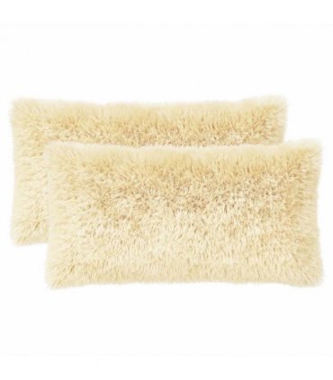 vidaXL Cushion Cover 2 pcs HEERLEN Cream 40 x 80 cm PV Fleece