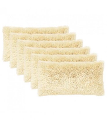 vidaXL Cushion Cover 6 pcs HEERLEN Cream 40 x 80 cm PV Fleece