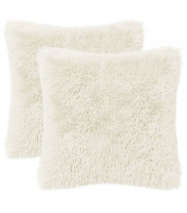vidaXL Cushion Cover 2 pcs HEERLEN White 40 x 40 cm PV Fleece