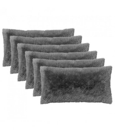 vidaXL Cushion Cover 6 pcs HEERLEN Light Grey 40 x 80 cm PV Fleece