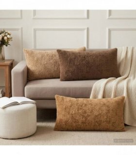 vidaXL Cushion Cover 2 pcs HEERLEN Cream 40 x 80 cm Faux Rabbit Fur