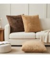 vidaXL Cushion Cover 2 pcs HEERLEN Cream 80 x 80 cm Faux Rabbit Fur