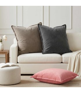 vidaXL Cushion Cover 2 pcs HOUTEN Light Grey 70 x 70 cm Velvet