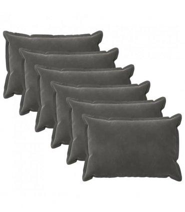 vidaXL Cushion Cover 6 pcs HOUTEN Dark Grey 50 x 75 cm Velvet