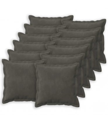 vidaXL Cushion Cover 12 pcs HOUTEN Dark Grey 45 x 45 cm Velvet