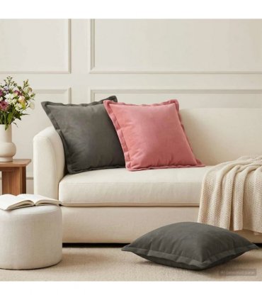 vidaXL Cushion Cover 6 pcs HOUTEN Dark Grey 50 x 50 cm Velvet
