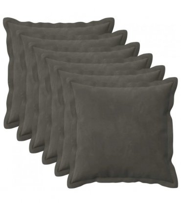 vidaXL Cushion Cover 6 pcs HOUTEN Dark Grey 50 x 50 cm Velvet