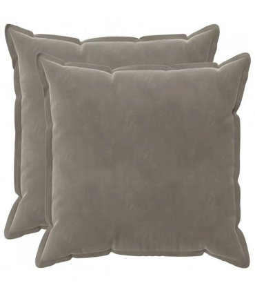 vidaXL Cushion Cover 2 pcs HOUTEN Light Grey 80 x 80 cm Velvet