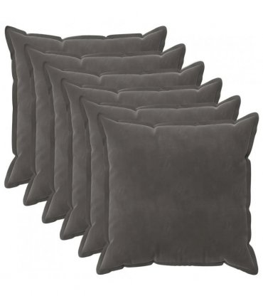 vidaXL Cushion Cover 6 pcs HOUTEN Dark Grey 55 x 55 cm Velvet