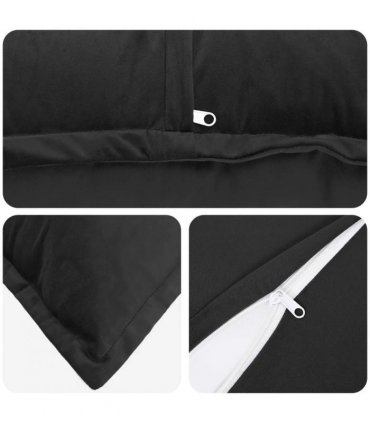 vidaXL Cushion Cover 2 pcs HOUTEN Black 50 x 70 cm Velvet