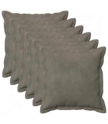vidaXL Cushion Cover 6 pcs HOUTEN Light Grey 50 x 50 cm Velvet