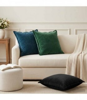 vidaXL Cushion Cover 2 pcs HOUTEN Black 55 x 55 cm Velvet