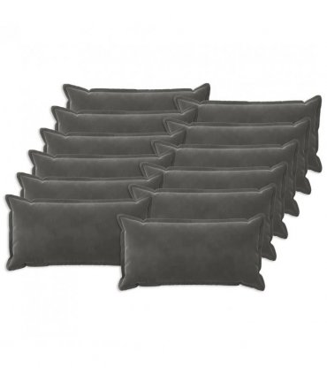 vidaXL Cushion Cover 12 pcs HOUTEN Dark Grey 40 x 80 cm Velvet