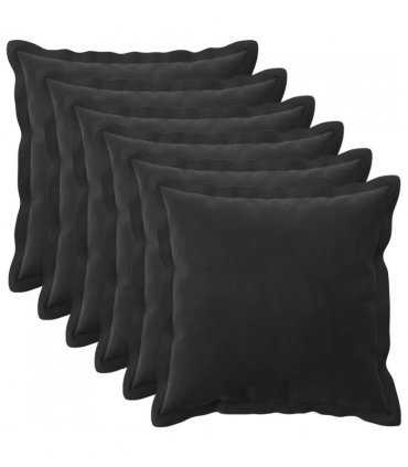vidaXL Cushion Cover 6 pcs HOUTEN Black 40 x 40 cm Velvet