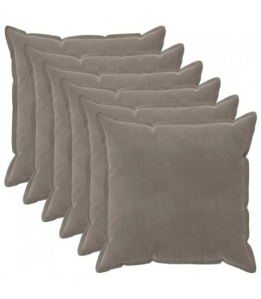 vidaXL Cushion Cover 6 pcs HOUTEN Light Grey 65 x 65 cm Velvet