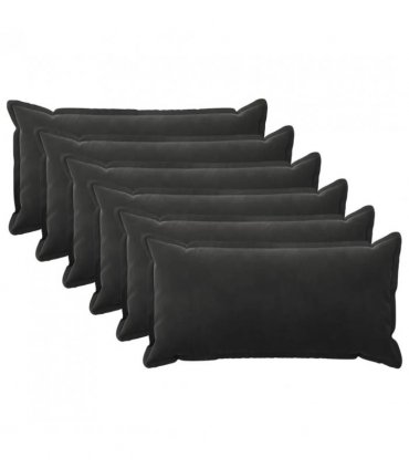 vidaXL Cushion Cover 6 pcs HOUTEN Black 40 x 80 cm Velvet