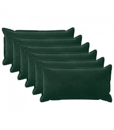 vidaXL Cushion Cover 6 pcs HOUTEN Dark Green 40 x 80 cm Velvet