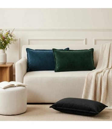 vidaXL Cushion Cover 6 pcs HOUTEN Dark Green 40 x 80 cm Velvet