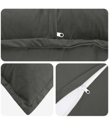 vidaXL Cushion Cover 2 pcs HOUTEN Dark Grey 50 x 70 cm Velvet