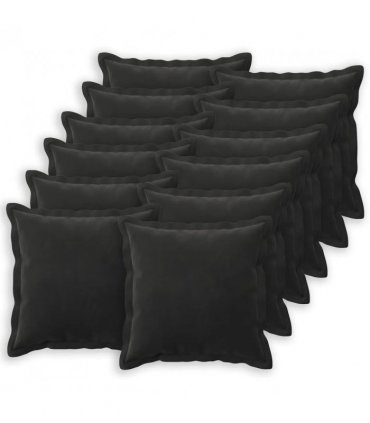 vidaXL Cushion Cover 12 pcs HOUTEN Black 40 x 40 cm Velvet