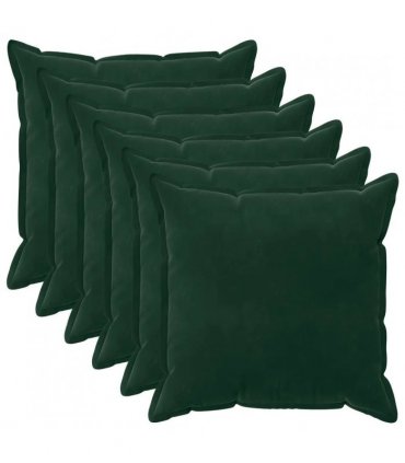 vidaXL Cushion Cover 6 pcs HOUTEN Dark Green 80 x 80 cm Velvet