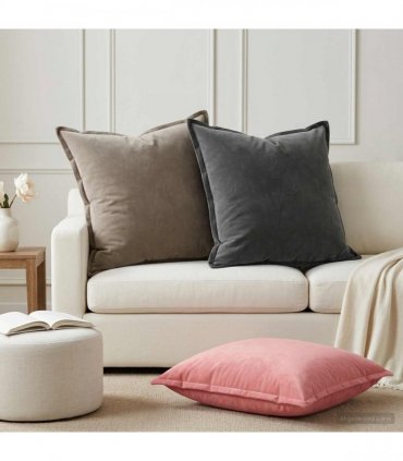 vidaXL Cushion Cover 6 pcs HOUTEN Light Grey 80 x 80 cm Velvet