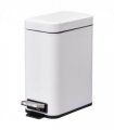 Steel 5L Rectangular Pedal Bin White Steel Body Powder Coated Easy Use