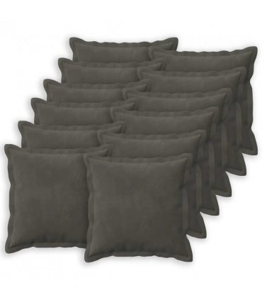 vidaXL Cushion Cover 12 pcs HOUTEN Dark Grey 40 x 40 cm Velvet