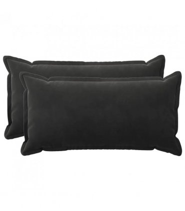 vidaXL Cushion Cover 2 pcs HOUTEN Black 40 x 70 cm Velvet