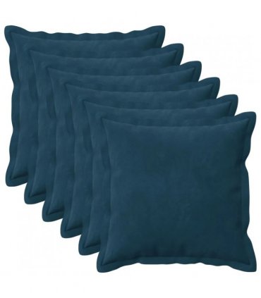vidaXL Cushion Cover 6 pcs HOUTEN Blue 40 x 40 cm Velvet