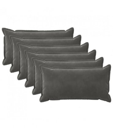 vidaXL Cushion Cover 6 pcs HOUTEN Dark Grey 40 x 80 cm Velvet