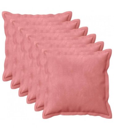 vidaXL Cushion Cover 6 pcs HOUTEN Pink 40 x 40 cm Velvet