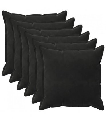 vidaXL Cushion Cover 6 pcs HOUTEN Black 80 x 80 cm Velvet