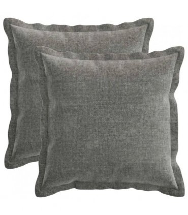vidaXL Cushion Cover 2 pcs HOUTEN Dark Grey 45 x 45 cm Chenille Fabric