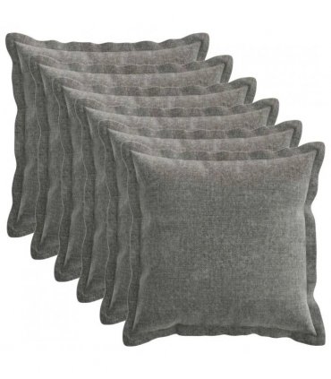 vidaXL Cushion Cover 6 pcs HOUTEN Dark Grey 40 x 40 cm Chenille Fabric