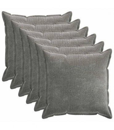 vidaXL Cushion Cover 6 pcs HOUTEN Dark Grey 80 x 80 cm Chenille Fabric