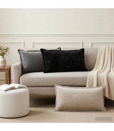 vidaXL Cushion Cover 2 pcs HOUTEN Dark Grey 40 x 80 cm Chenille Fabric