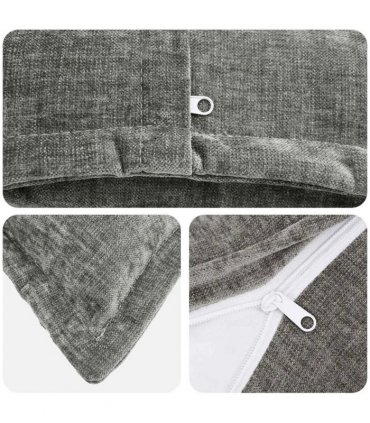 vidaXL Cushion Cover 2 pcs HOUTEN Dark Grey 80 x 80 cm Chenille Fabric