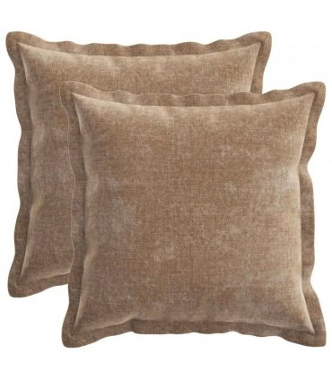 vidaXL Cushion Cover 2 pcs HOUTEN Brown 40 x 40 cm Chenille Fabric