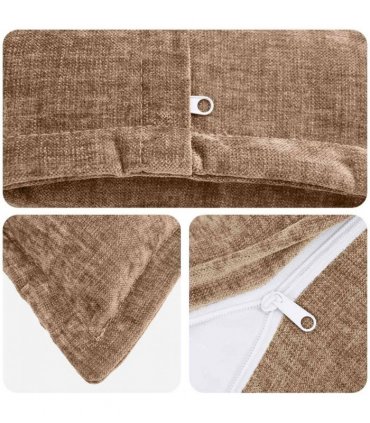 vidaXL Cushion Cover 2 pcs HOUTEN Brown 80 x 80 cm Chenille Fabric