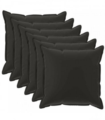 vidaXL Cushion Cover 6 pcs HOUTEN Black 45 x 45 cm Polyester