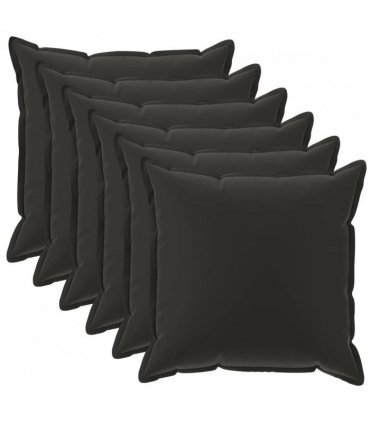 vidaXL Cushion Cover 6 pcs HOUTEN Black 45 x 45 cm Polyester