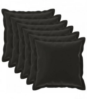 vidaXL Cushion Cover 6 pcs HOUTEN Black 80 x 80 cm Polyester