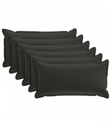 vidaXL Cushion Cover 6 pcs HOUTEN Black 40 x 80 cm Polyester
