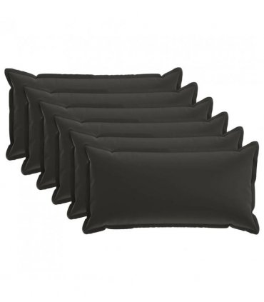 vidaXL Cushion Cover 6 pcs HOUTEN Black 40 x 80 cm Polyester