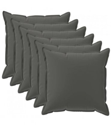 vidaXL Cushion Cover 6 pcs HOUTEN Anthracite 40 x 40 cm Polyester