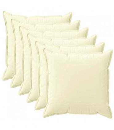 vidaXL Cushion Cover 6 pcs HOUTEN Cream 40 x 40 cm Polyester