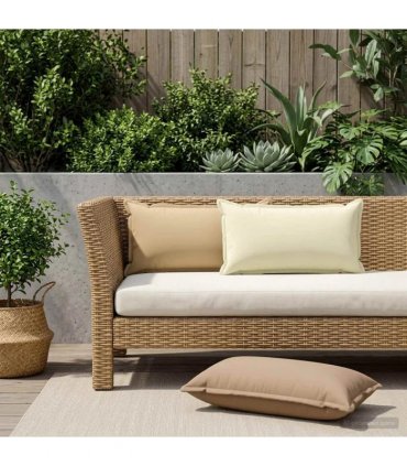 vidaXL Cushion Cover 2 pcs HOUTEN Taupe 40 x 80 cm Polyester